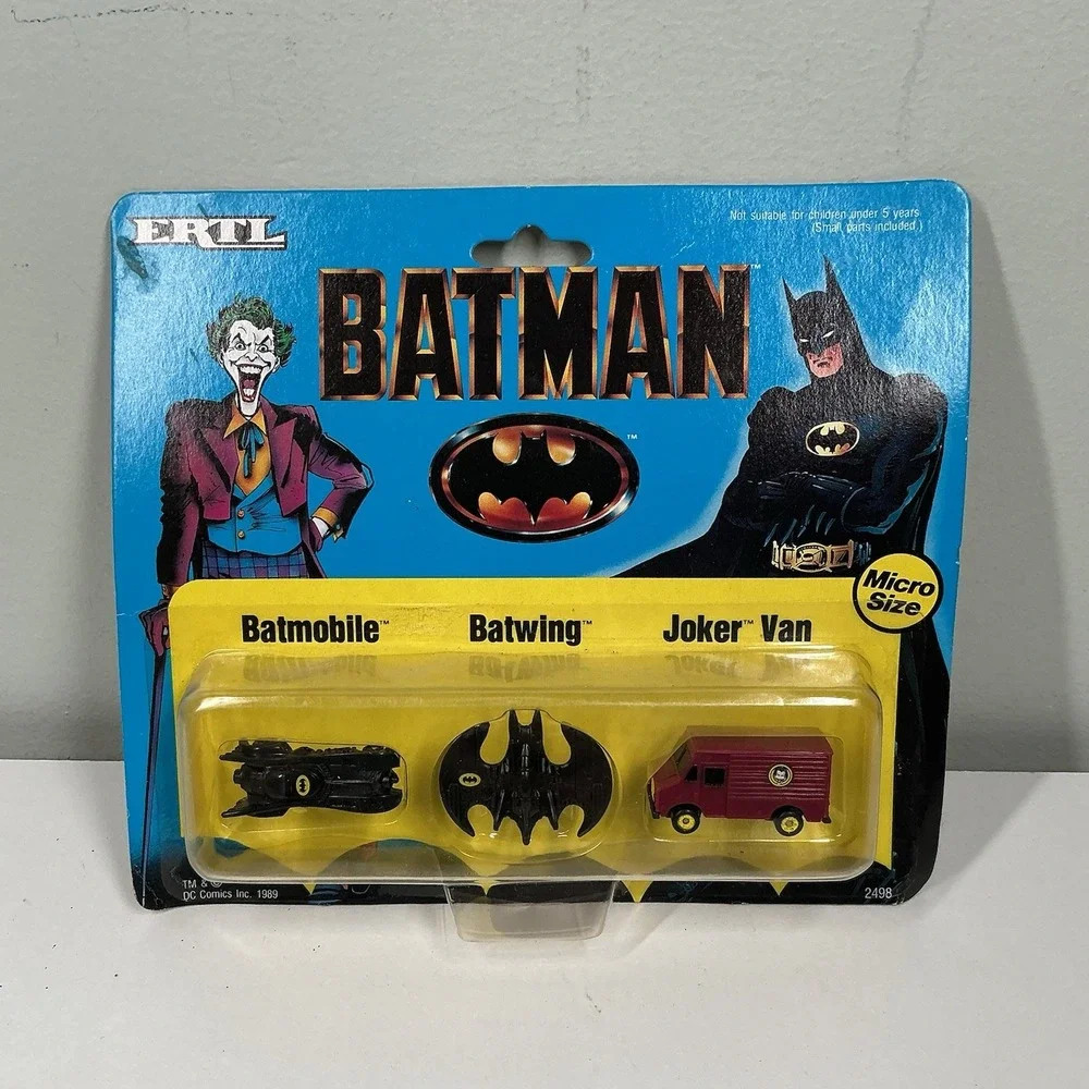 1989 Batman ERTL MICRO Diecast Vehicle Set  Joker Van Batmobile Batwing Vintage‎